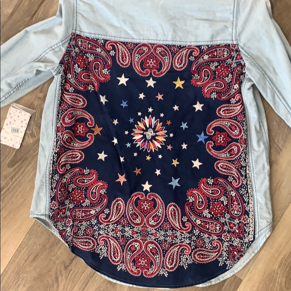 free people collared button down with tags - Picture 2 of 4